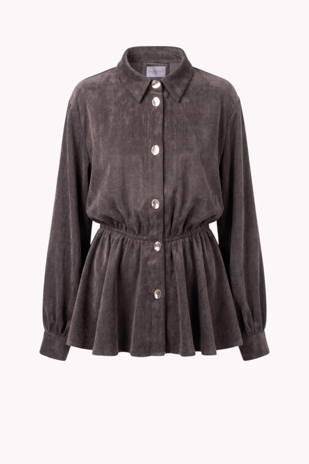 ELEGANT FAYE BLOUSE WITH A PEPLUM AND GATHERING AT THE WAIST