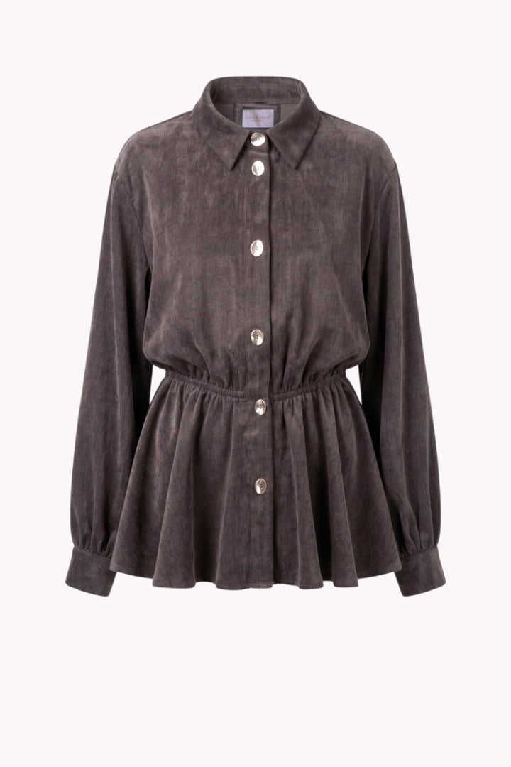 ELEGANT FAYE BLOUSE WITH A PEPLUM AND GATHERING AT THE WAIST