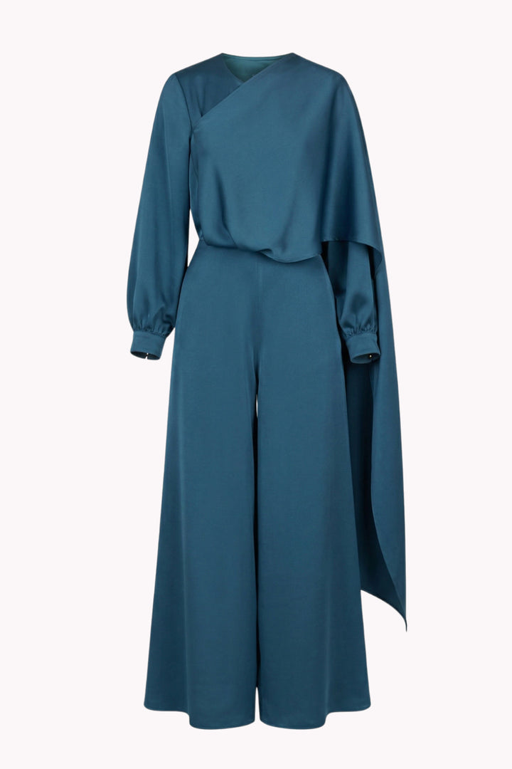 DAPHNE JUMPSUIT WITH ASYMMETRIC CAPE