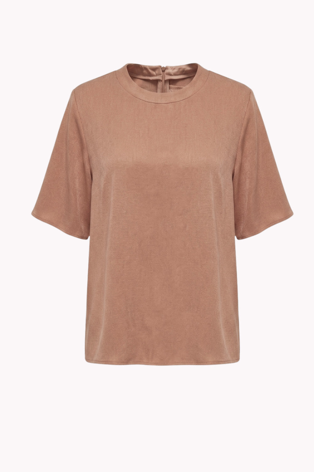 NOIRE BLOUSE IN LYOCELL AND VISCOSE-BLEND FABRIC WITH SHORT SLEEVES