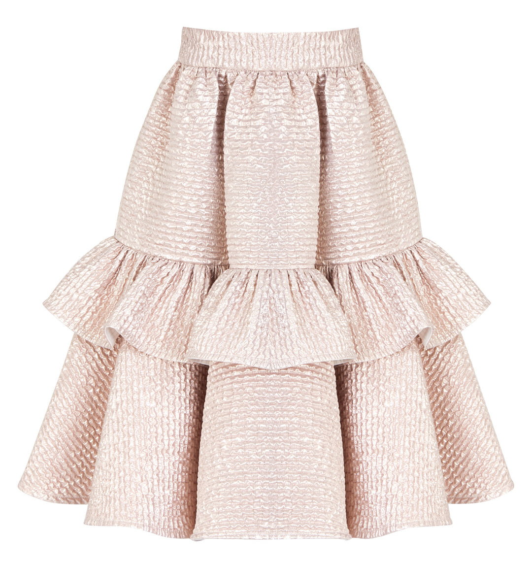 ELASTICATED SKIRT WITH A RUFFLE