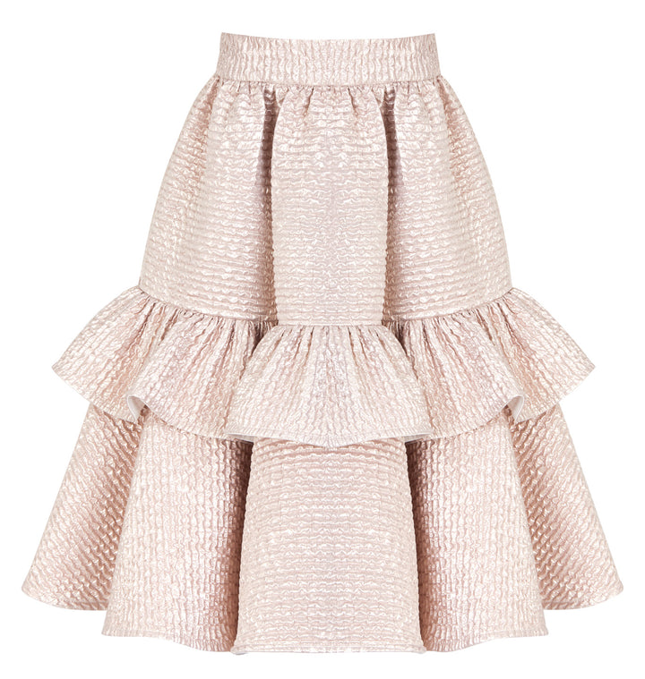 ELASTICATED SKIRT WITH A RUFFLE