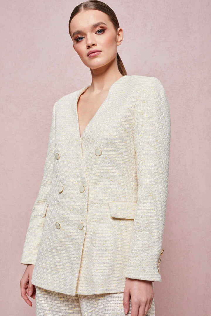 SIMONA DOUBLE-BREASTED TWEED JACKET