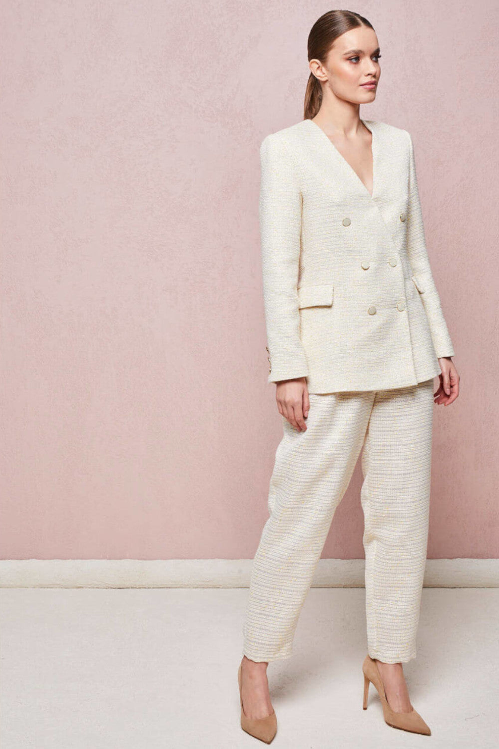 SIMONA DOUBLE-BREASTED TWEED JACKET