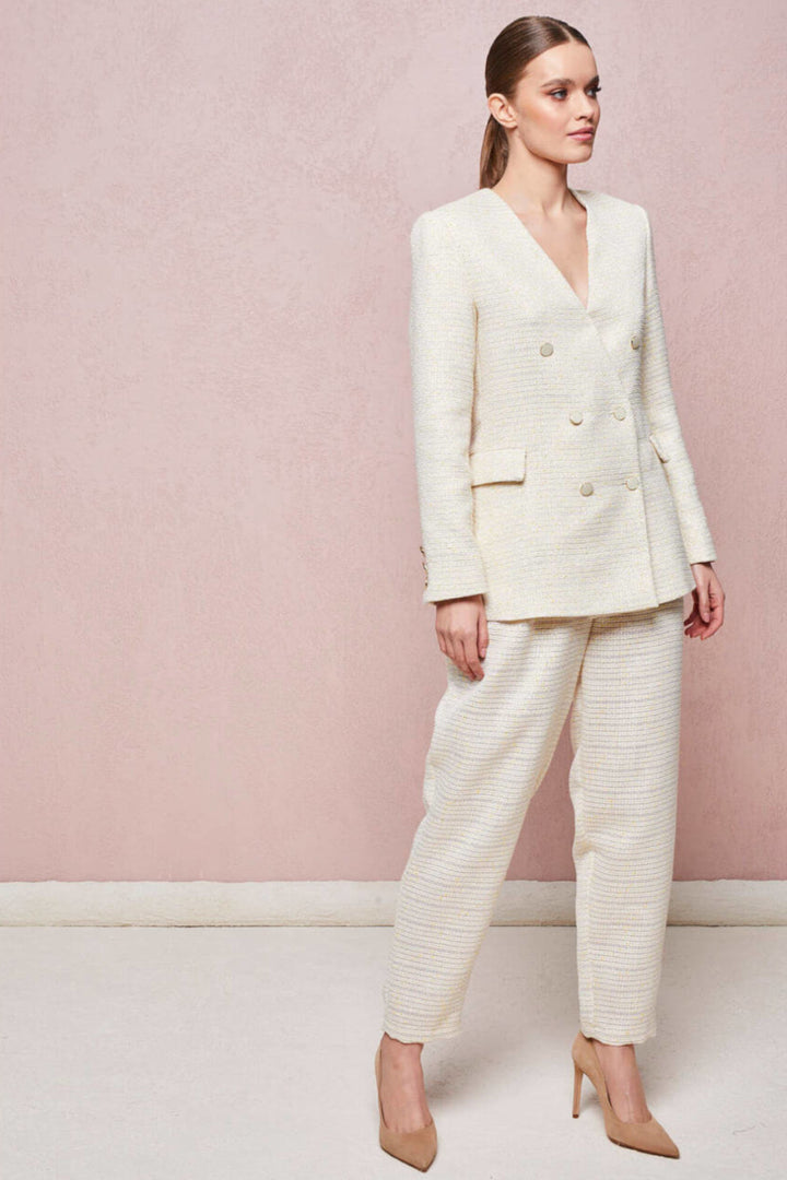 SIMONA DOUBLE-BREASTED TWEED JACKET