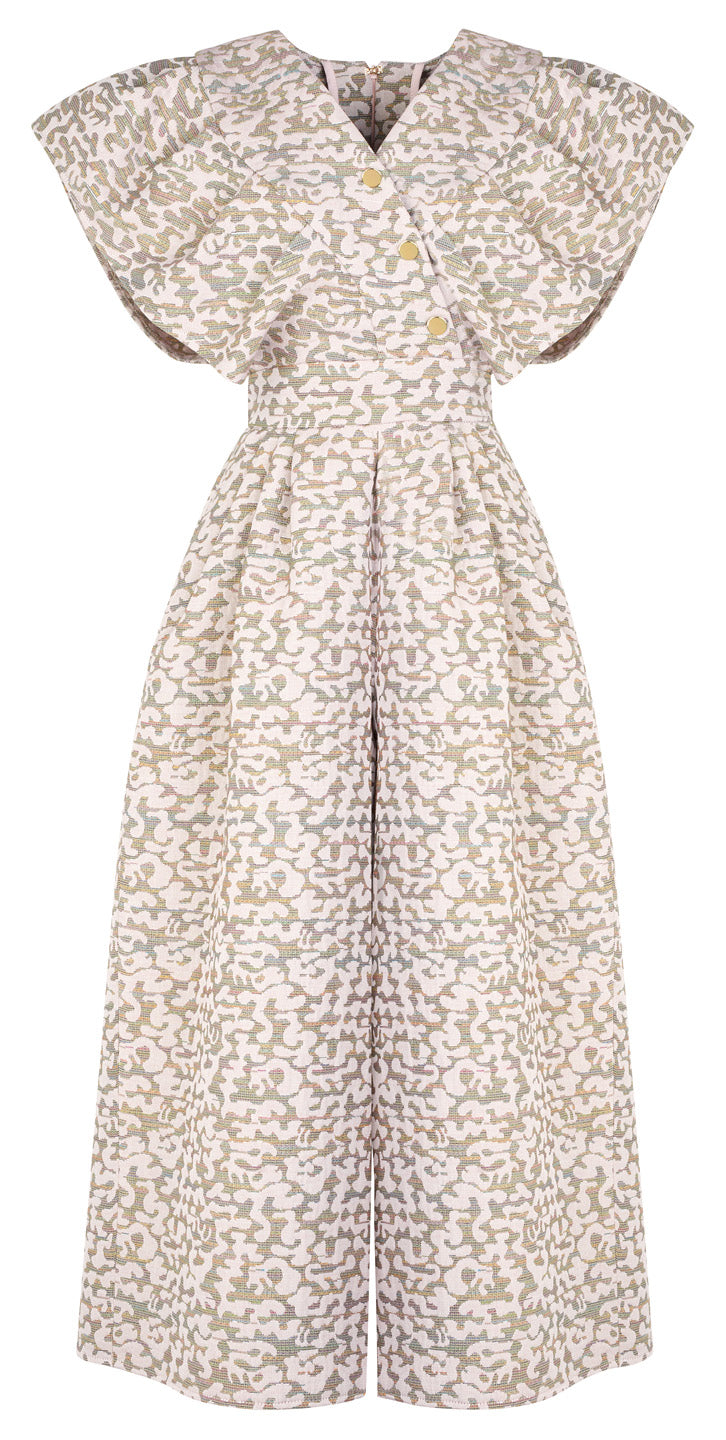 V-NECK JUMPSUIT WITH WIDE LEGS