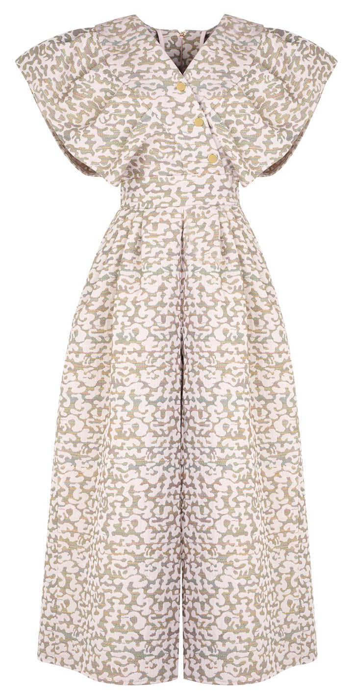 V-NECK JUMPSUIT WITH WIDE LEGS