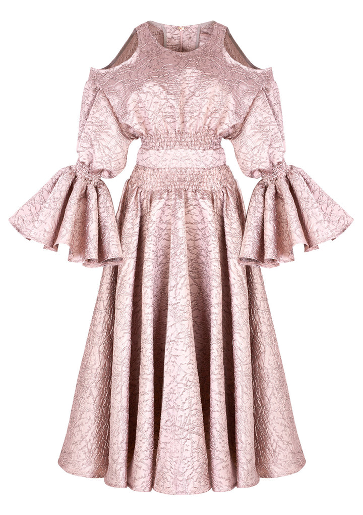 FLARED OFF-THE-SHOULDER DRESS