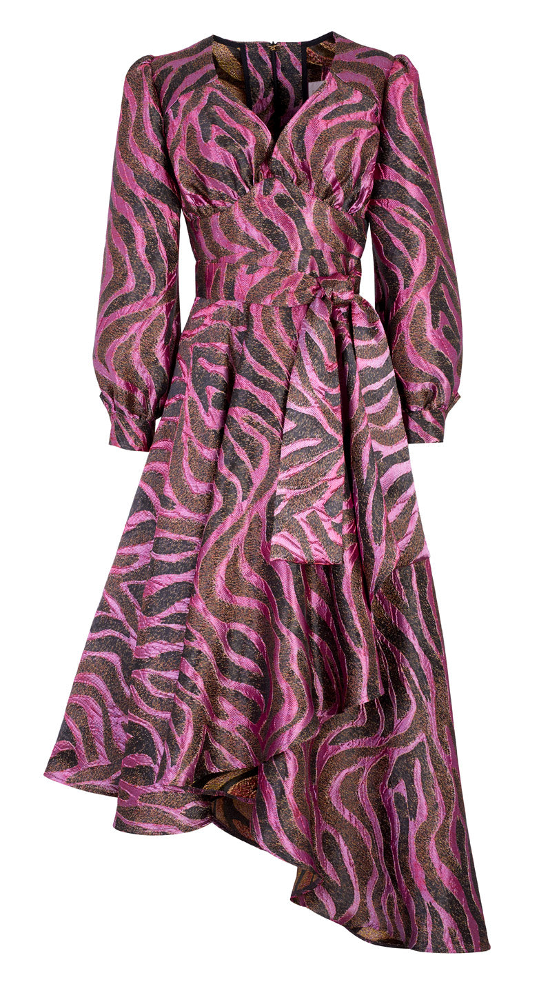 ASYMMETRICAL LONG-SLEEVE DRESS