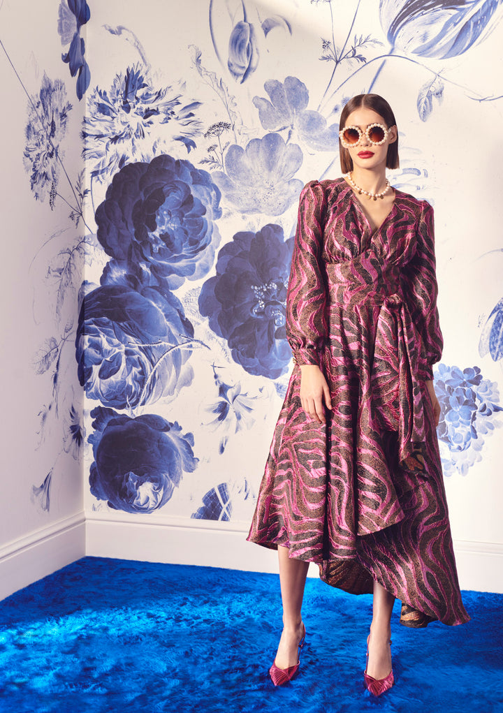 ASYMMETRICAL LONG-SLEEVE DRESS