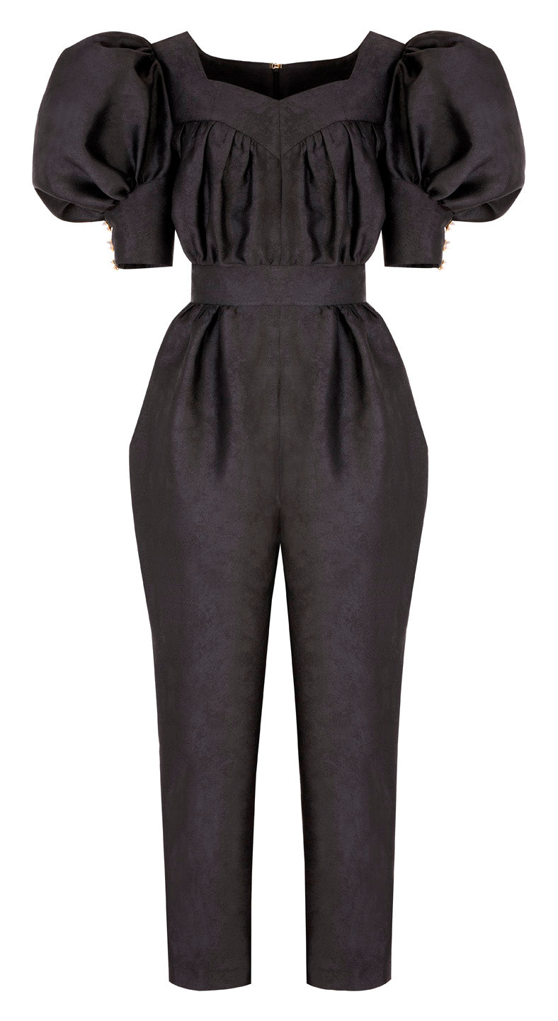JUMPSUIT WITH A SWEETHEART NECKLINE AND TAPERED LEGS