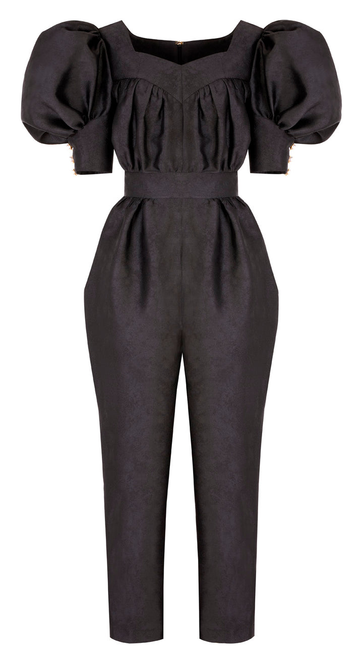 JUMPSUIT WITH A SWEETHEART NECKLINE AND TAPERED LEGS
