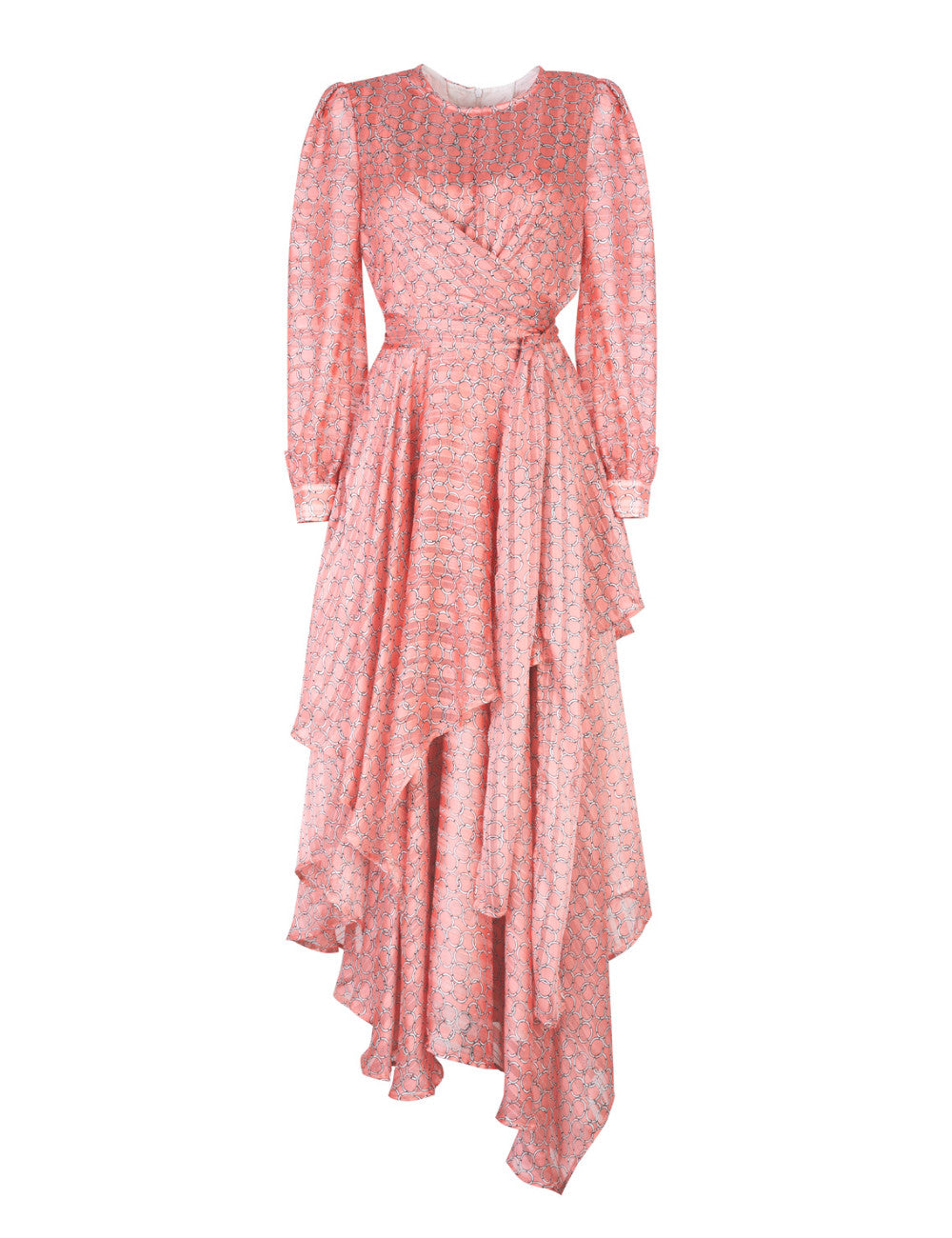 ASYMMETRICAL DRESS WITH A WAIST TIE