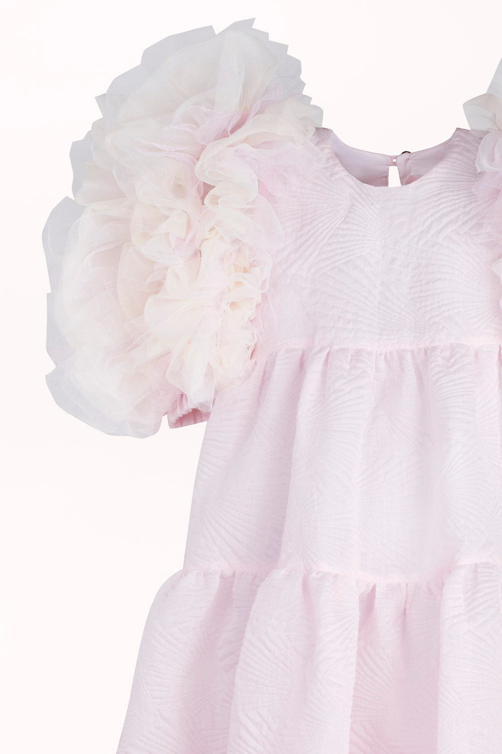 FLARED DRESS WITH TULLE SLEEVES