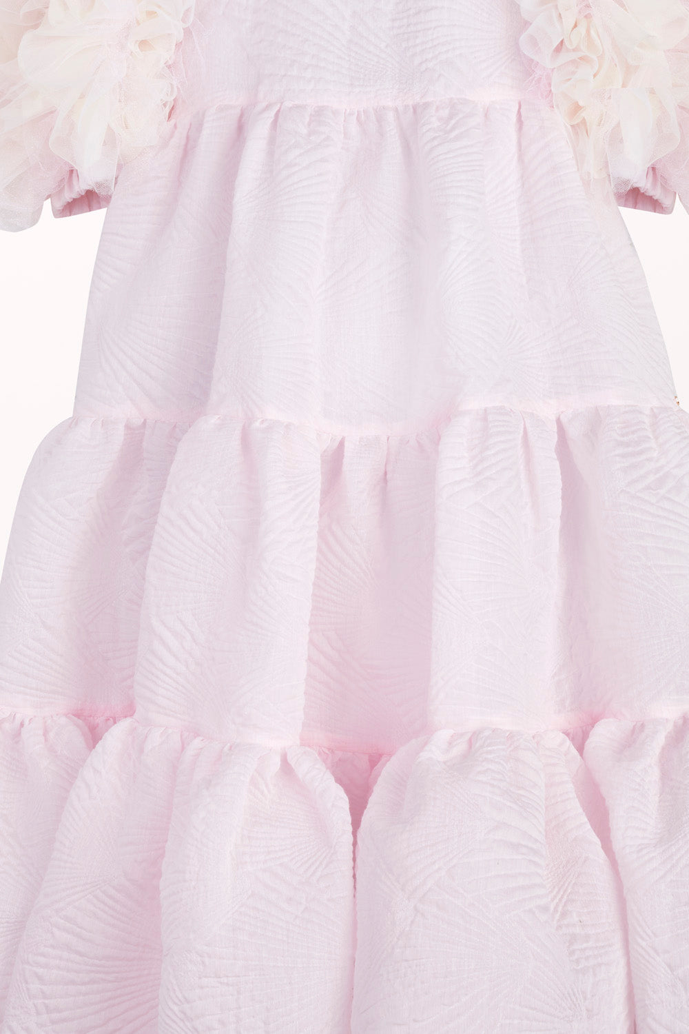 FLARED DRESS WITH TULLE SLEEVES