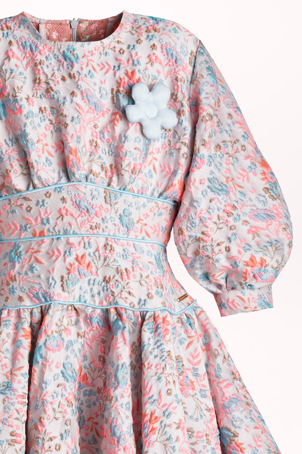FLARED DRESS WITH A 3D FLOWER DETAIL