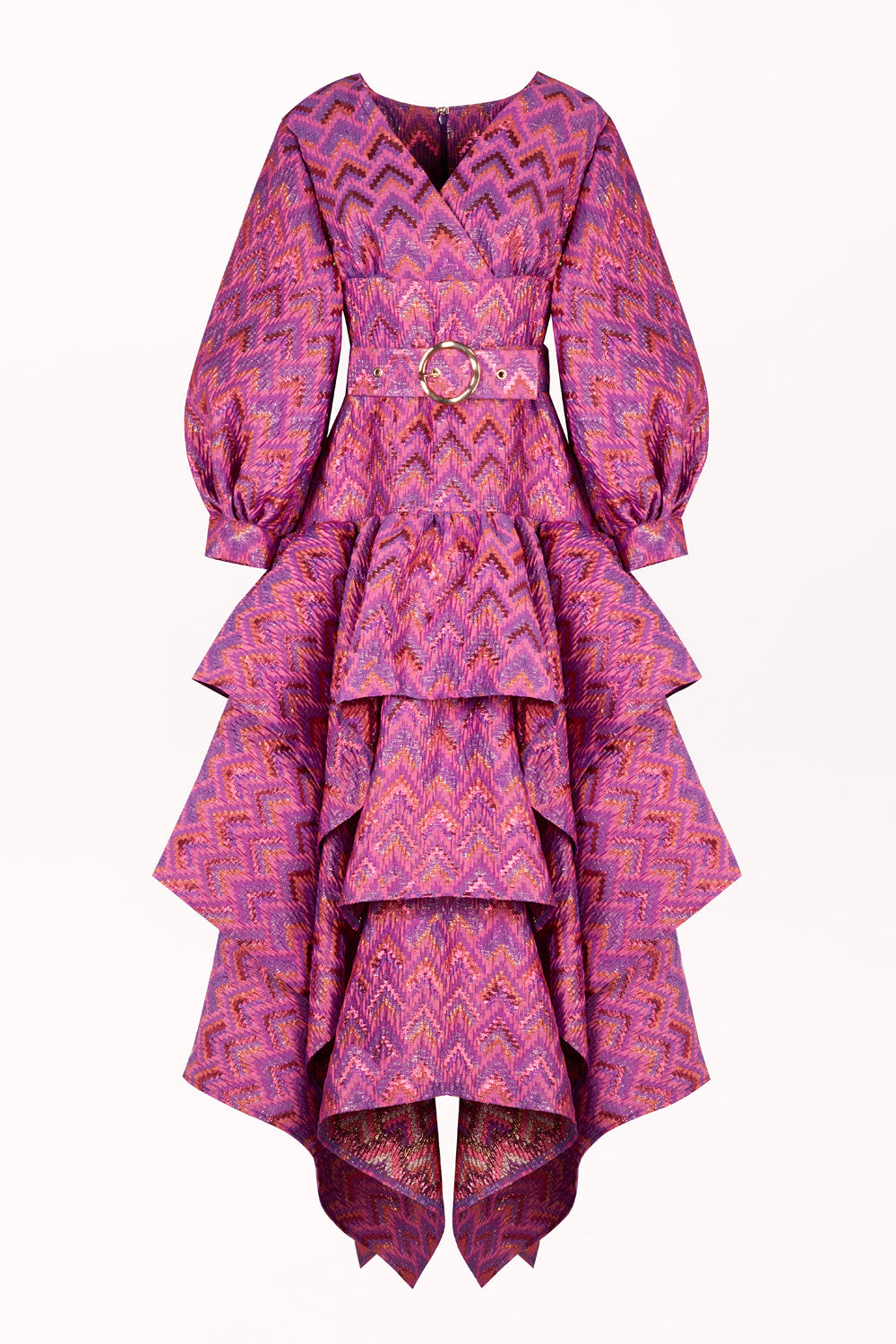 ASYMMETRICAL RUFFLED DRESS