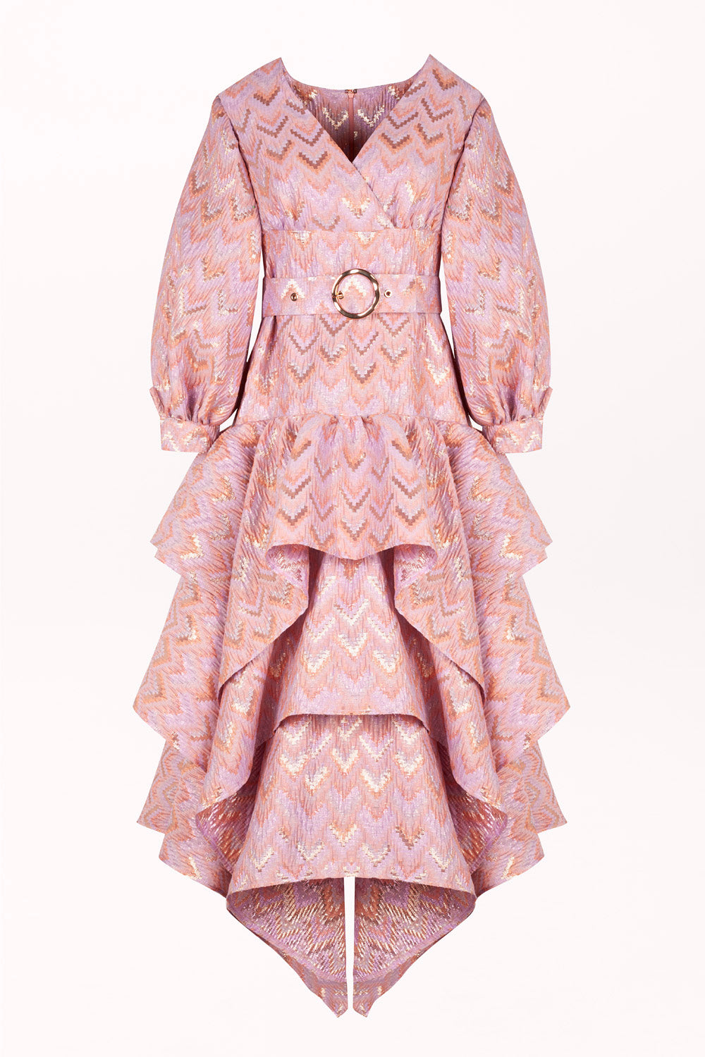 ASYMMETRICAL RUFFLED DRESS