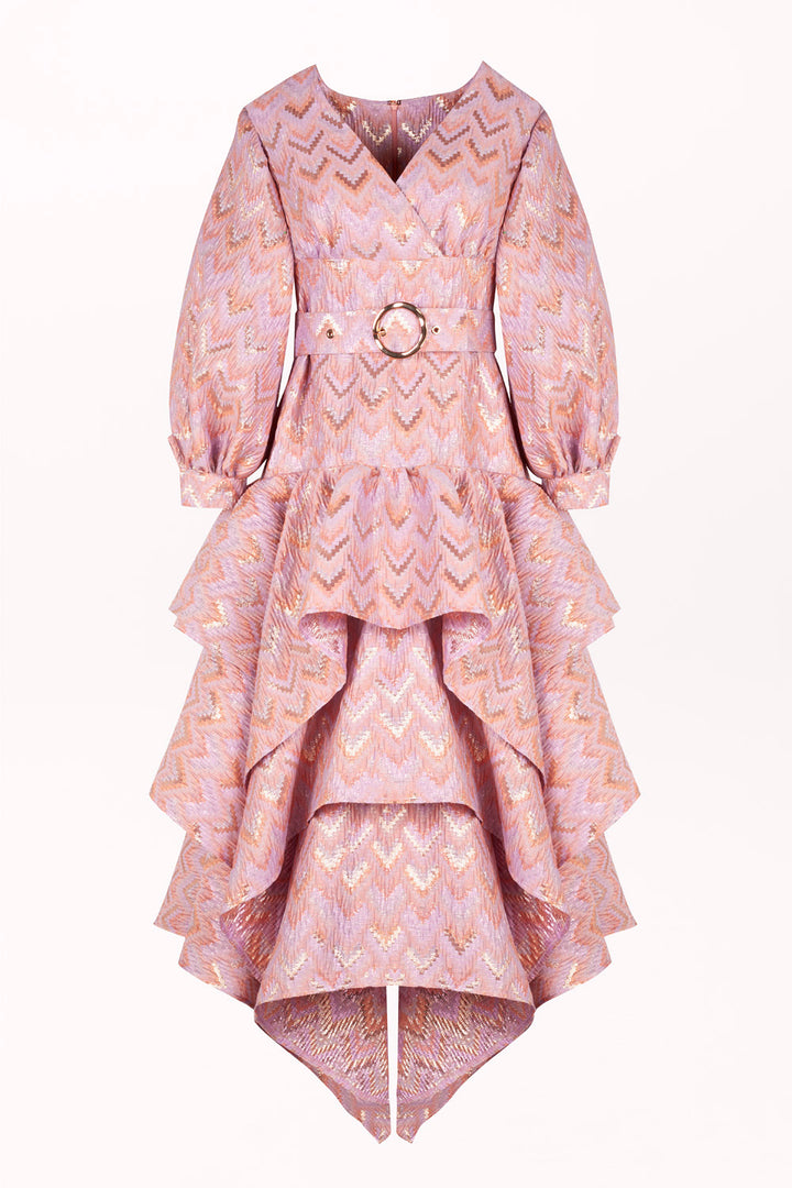 ASYMMETRICAL RUFFLED DRESS