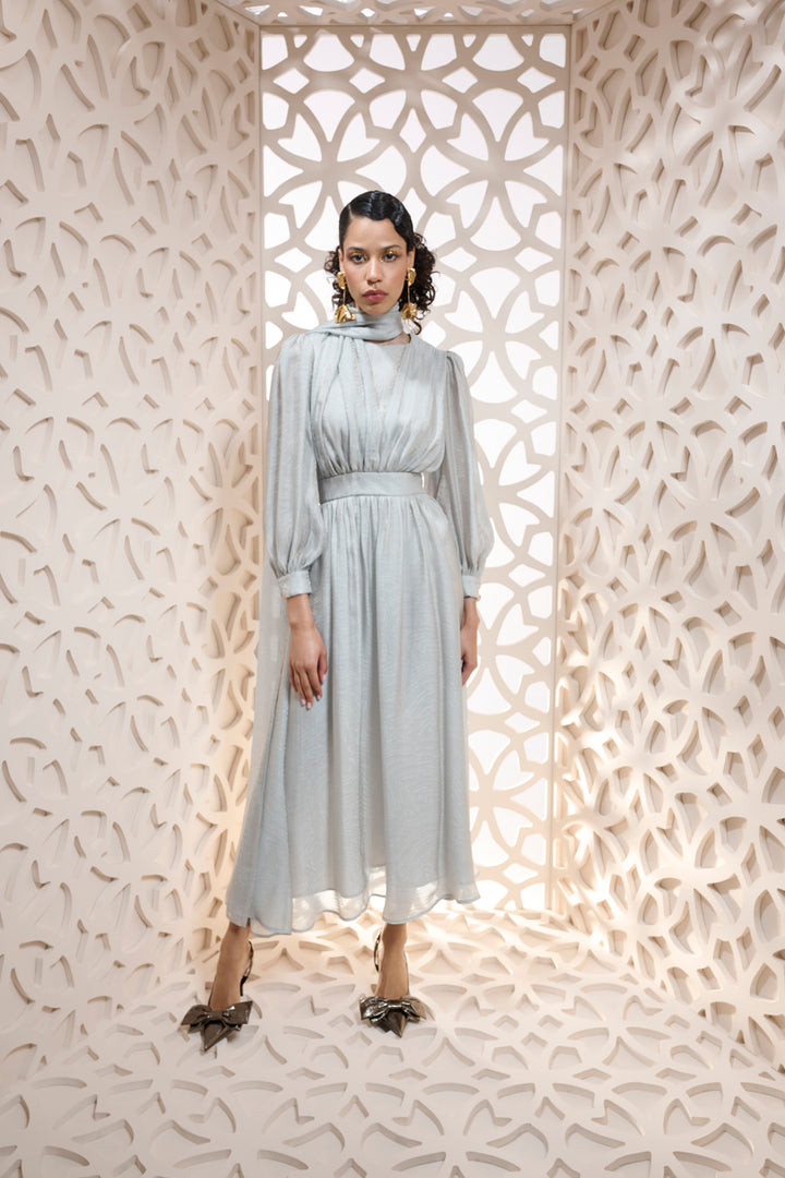 MIDI DRESS WITH A SCARF DETAIL