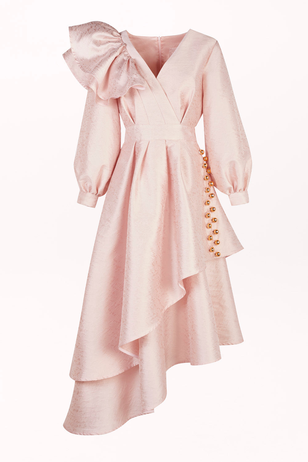 ASYMMETRICAL RUFFLED DRESS