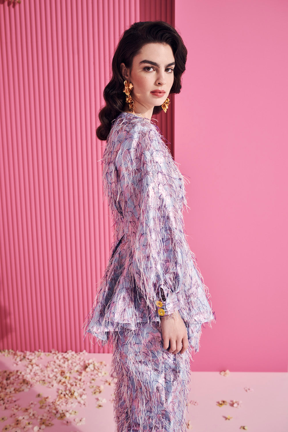 PEPLUM BLOUSE WITH LONG SLEEVES