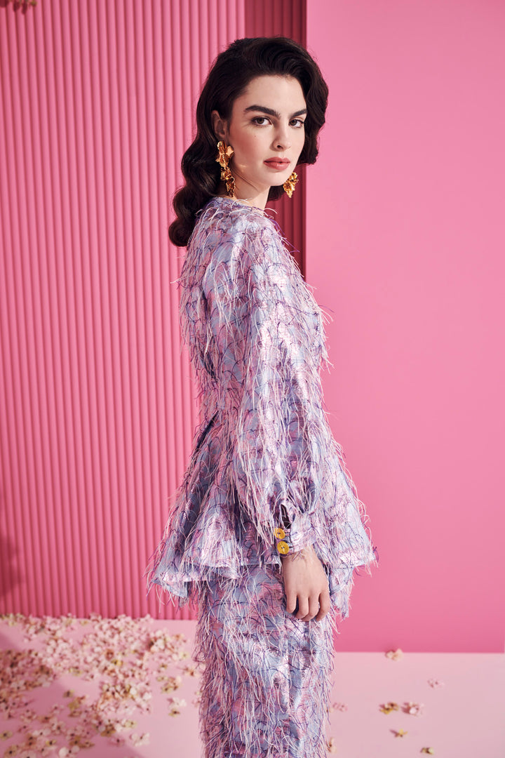 PEPLUM BLOUSE WITH LONG SLEEVES
