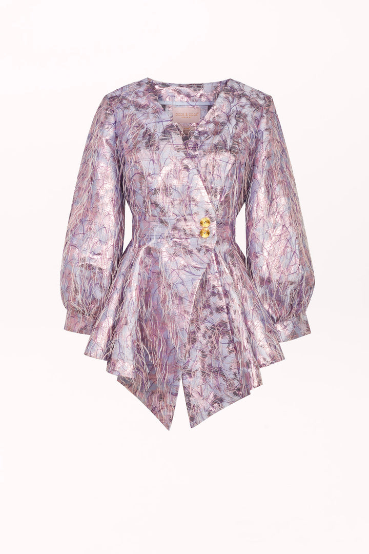 PEPLUM BLOUSE WITH LONG SLEEVES