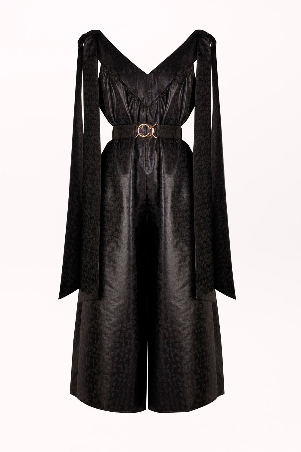 JUMPSUIT WITH TIE STRAPS AND WIDE LEGS
