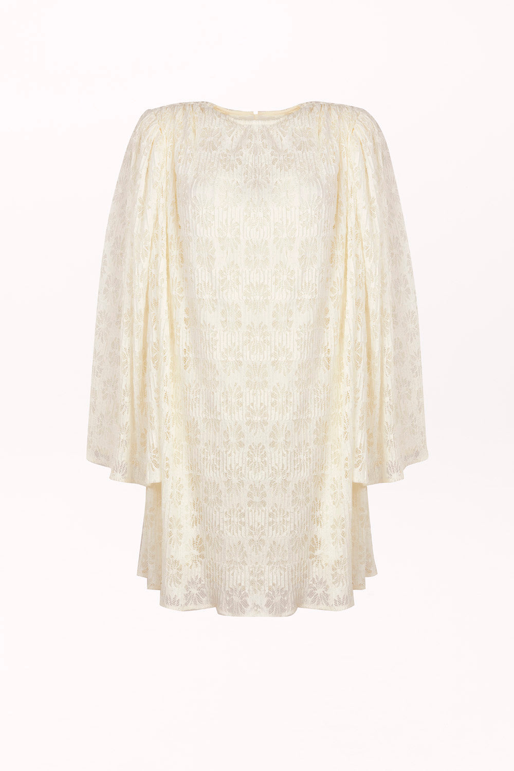 LACE BLOUSE WITH WIDE SLEEVES AND SHOULDER PADS
