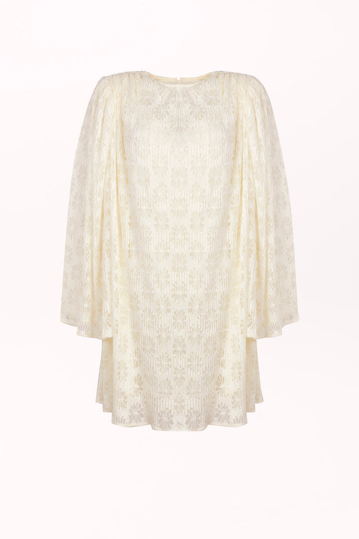 LACE BLOUSE WITH WIDE SLEEVES AND SHOULDER PADS