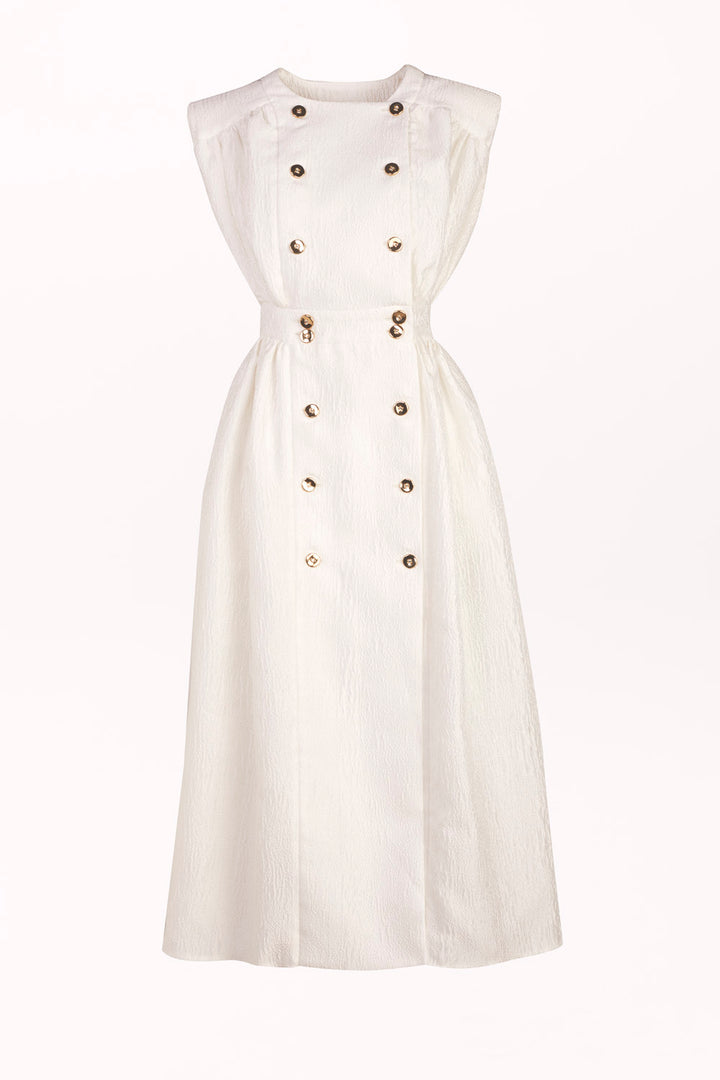 DOUBLE-BREASTED BUTTON-FRONT DRESS