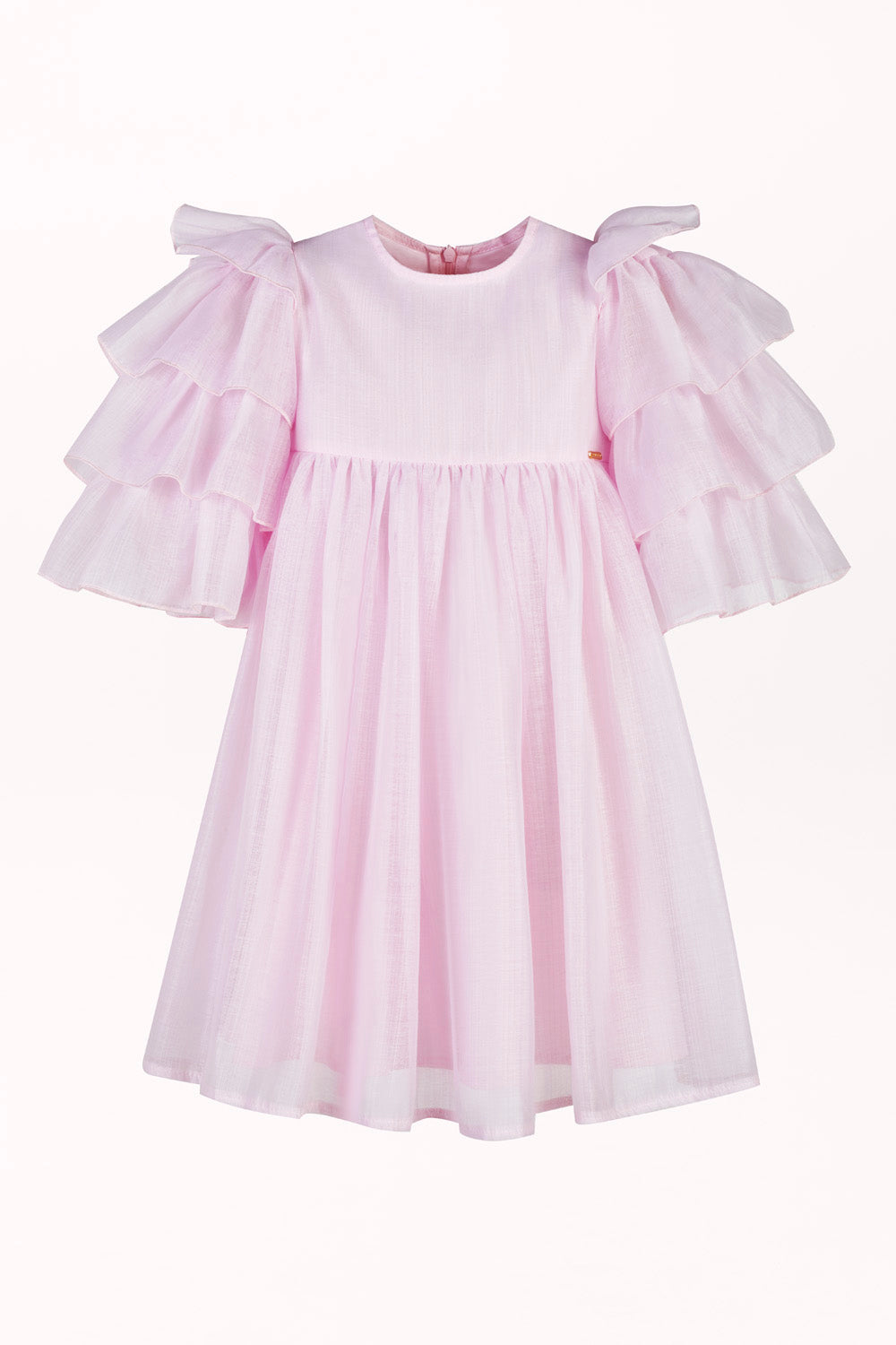 DRESS WITH RUFFLED SLEEVES