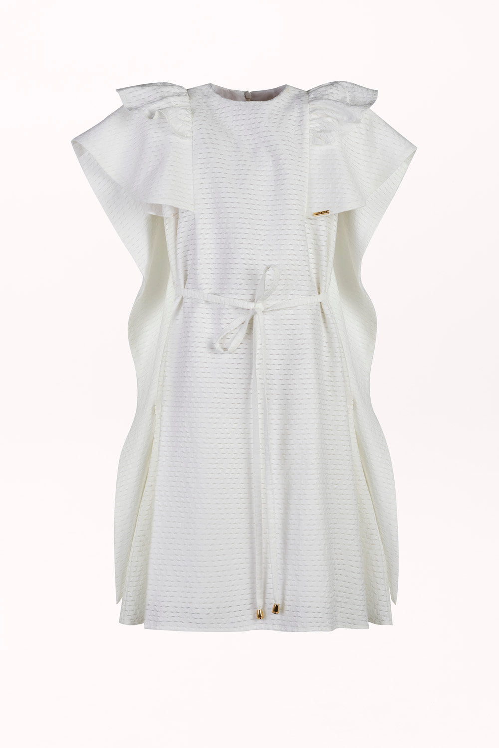 DRESS WITH CAPE OVERLAY