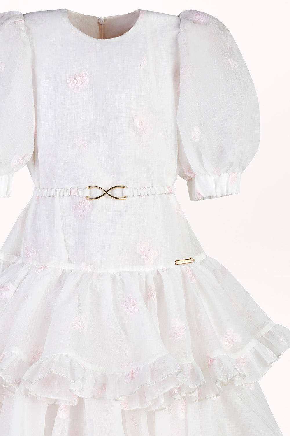 DRESS WITH RUFFLES AND A DECORATIVE BELT
