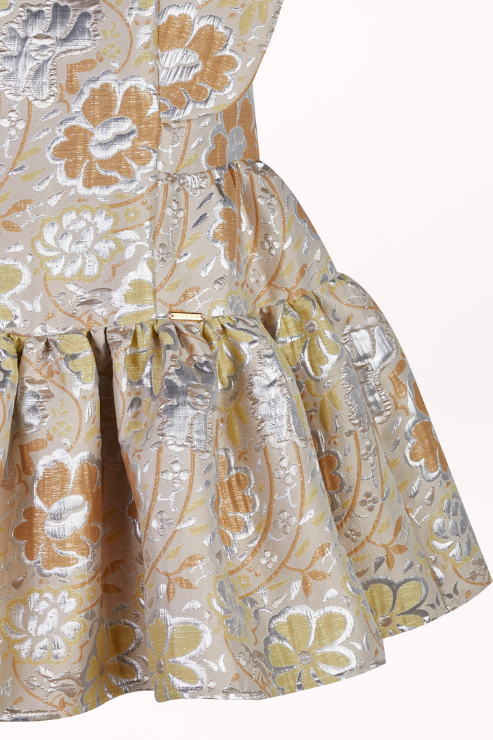 FLORAL DRESS WITH A RUFFLE