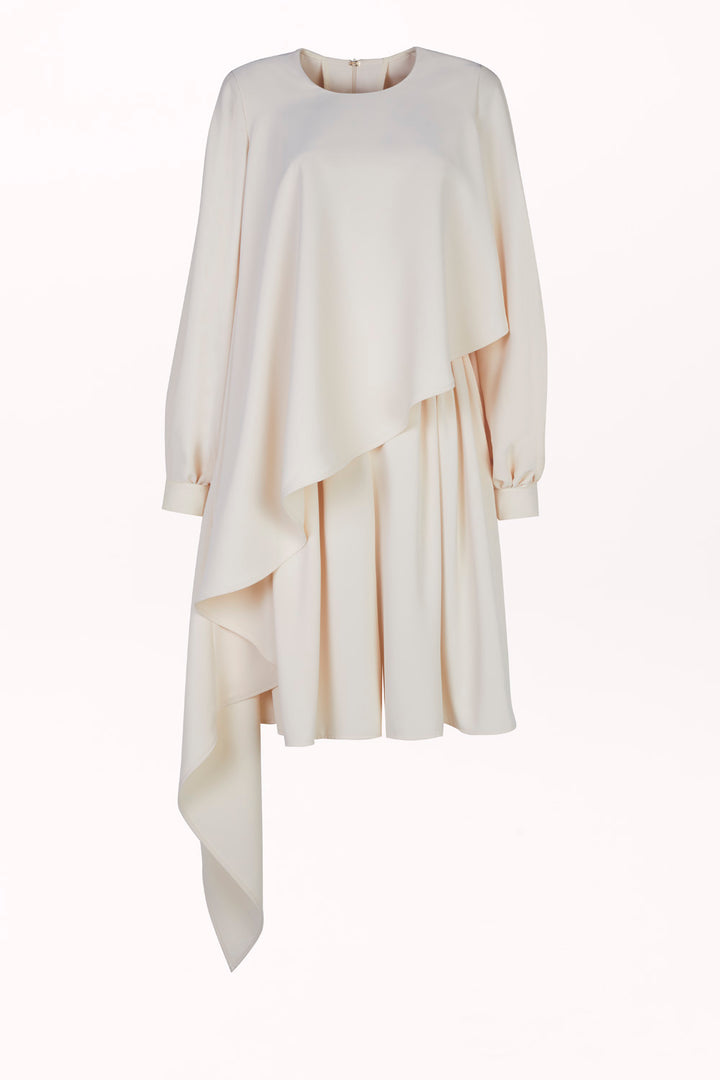 JUMPSUIT WITH SHORT LEGS AND CAPE OVERLAY