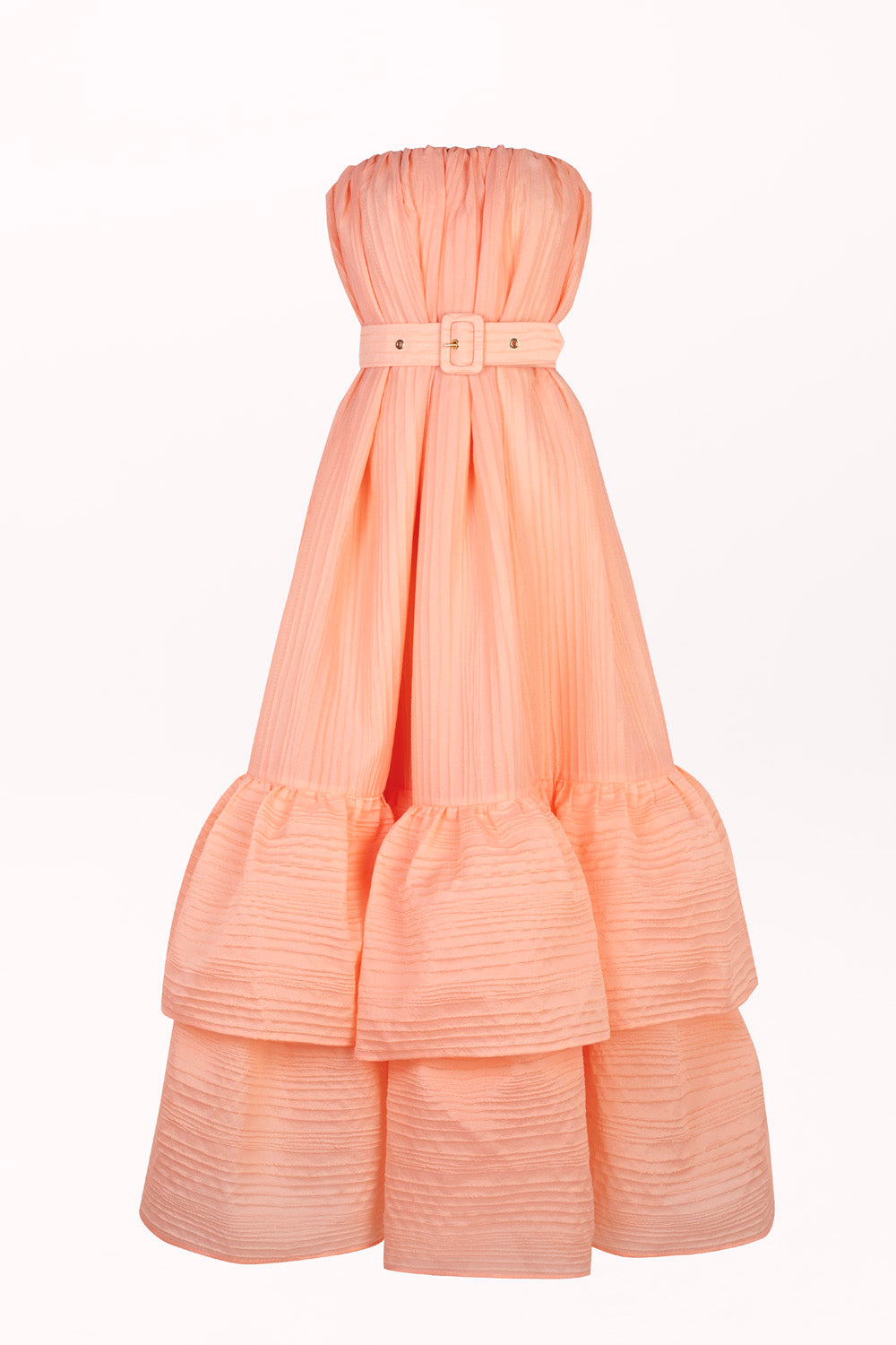 MAXI OFF-THE-SHOULDER DRESS WITH A BELT