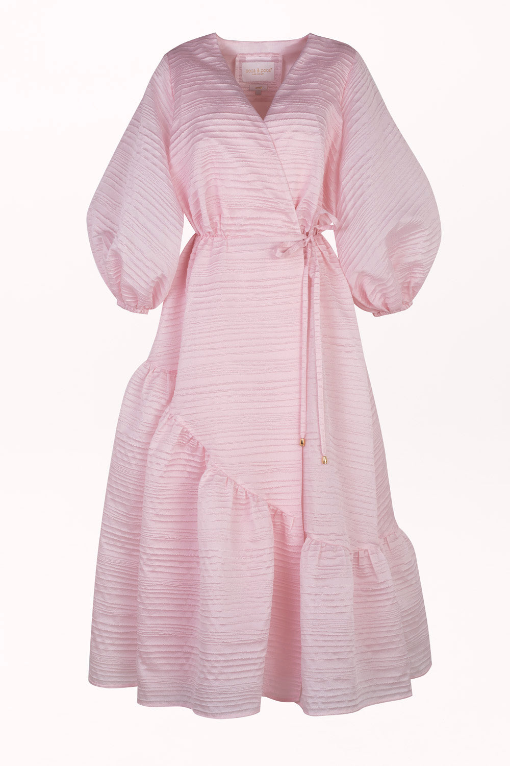 WRAP DRESS WITH PUFF SLEEVES
