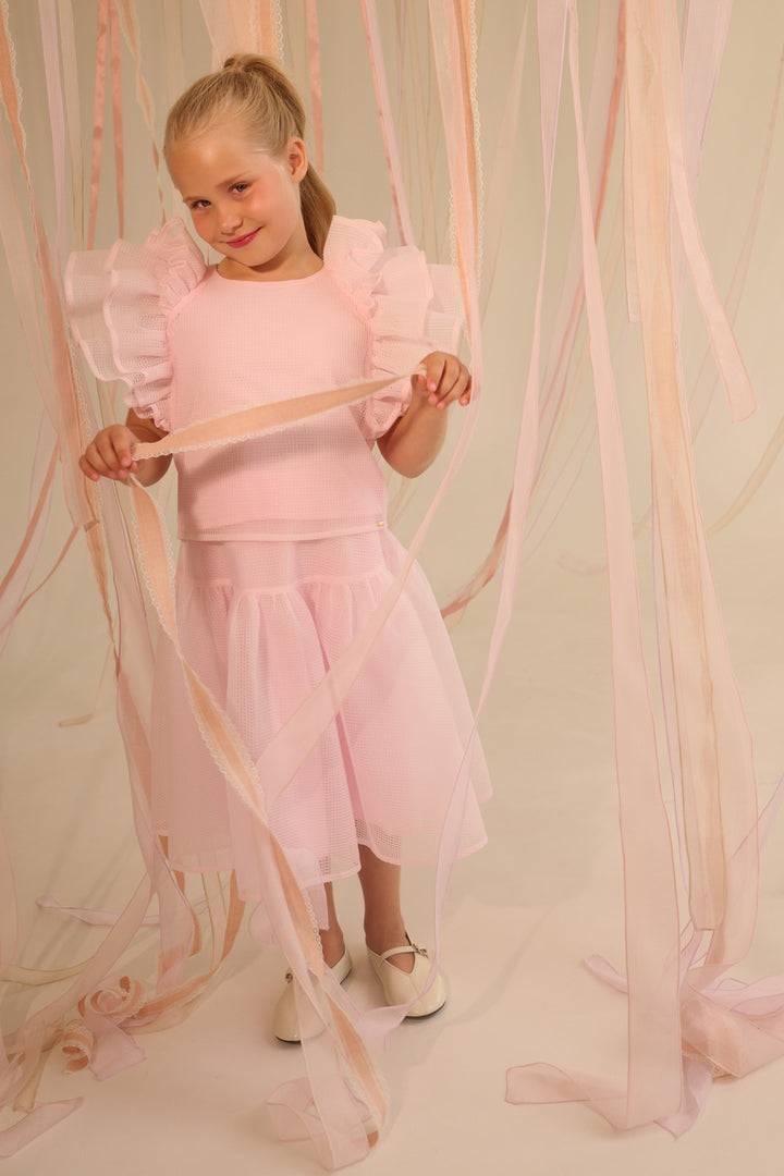 FLARED MESH SKIRT