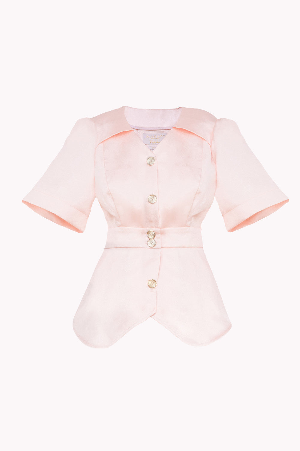 JACKET-CUT BLOUSE WITH SHORT SLEEVES