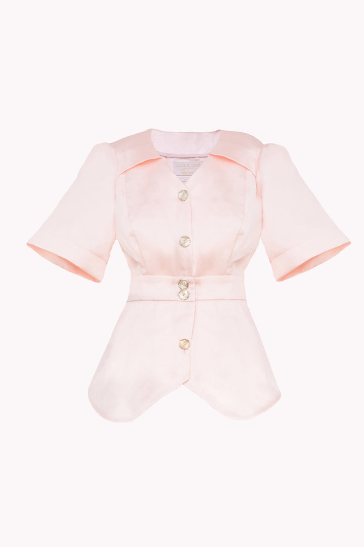 JACKET-CUT BLOUSE WITH SHORT SLEEVES