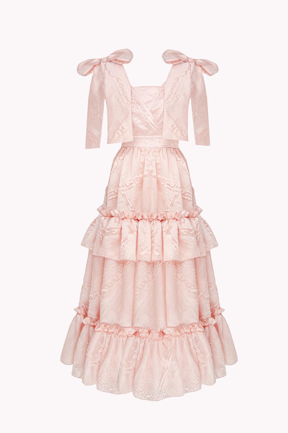 DRESS WITH BOWS ON THE SHOULDER