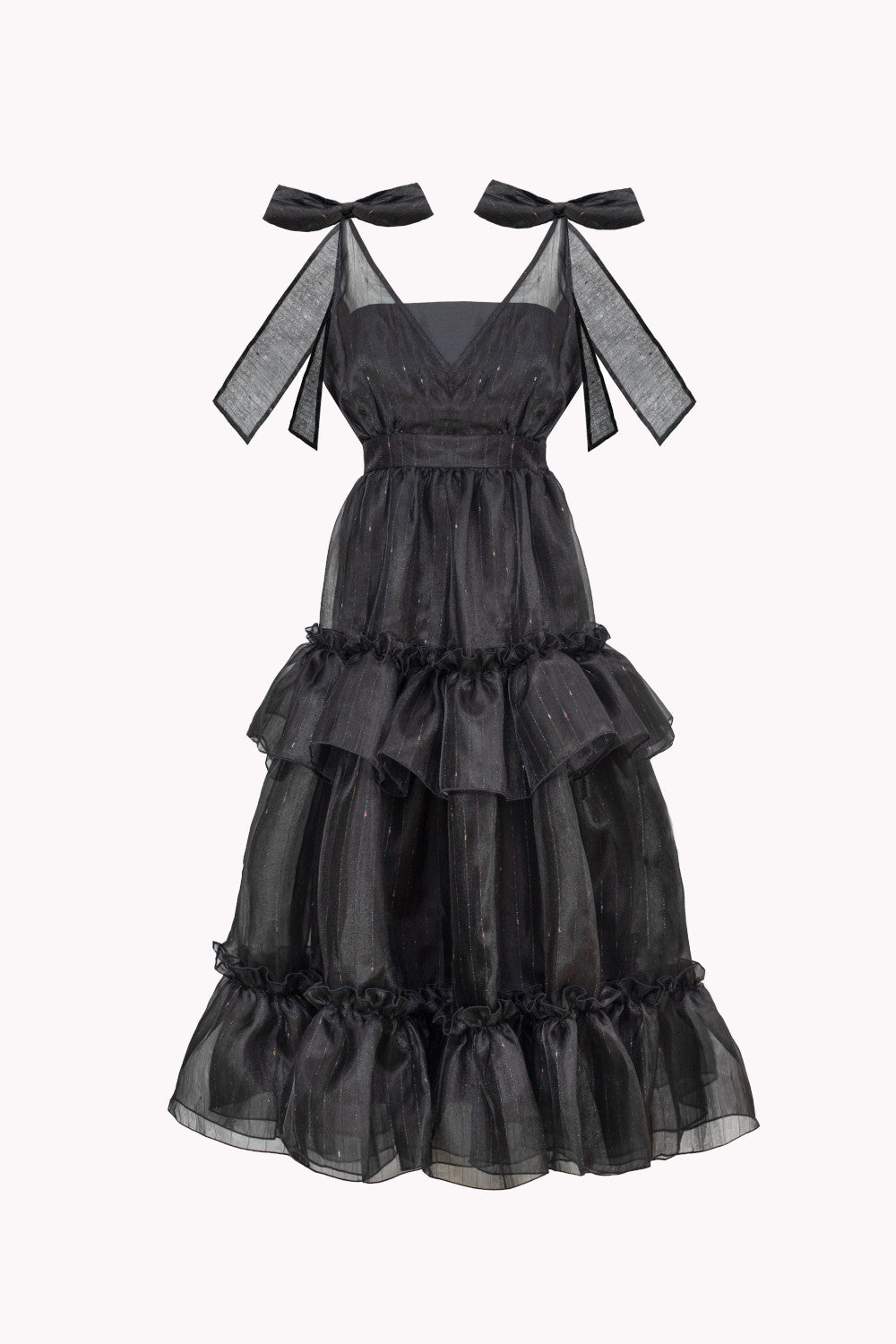 DRESS WITH BOWS ON THE SHOULDER