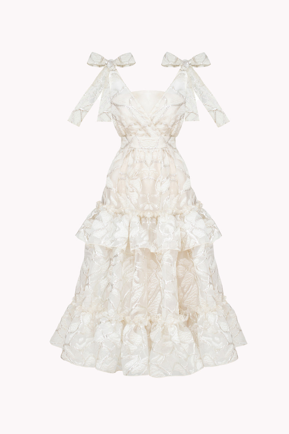 DRESS WITH BOWS ON THE SHOULDER
