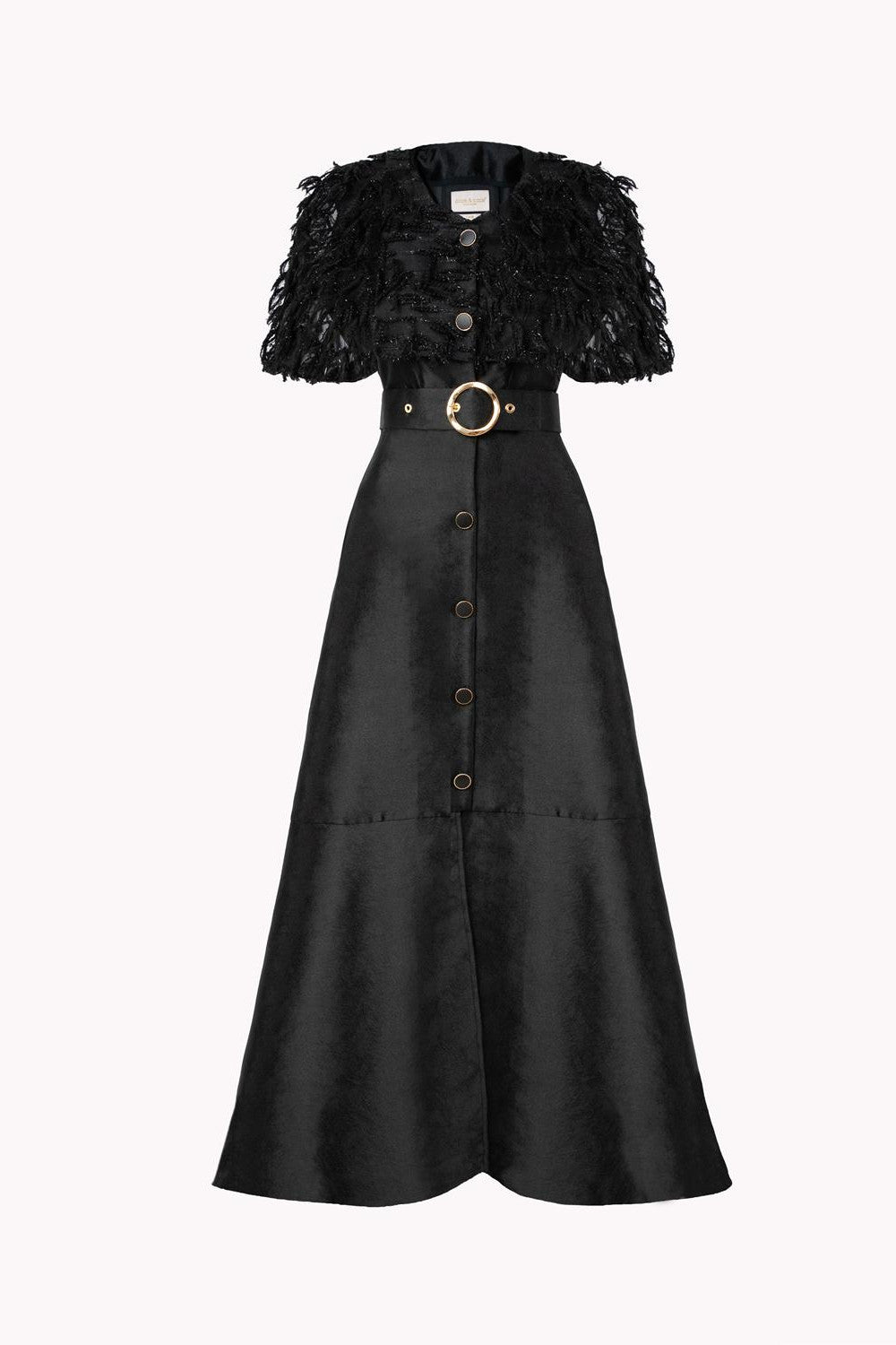 SORAYA EVENING CAPE DRESS WITH BELT