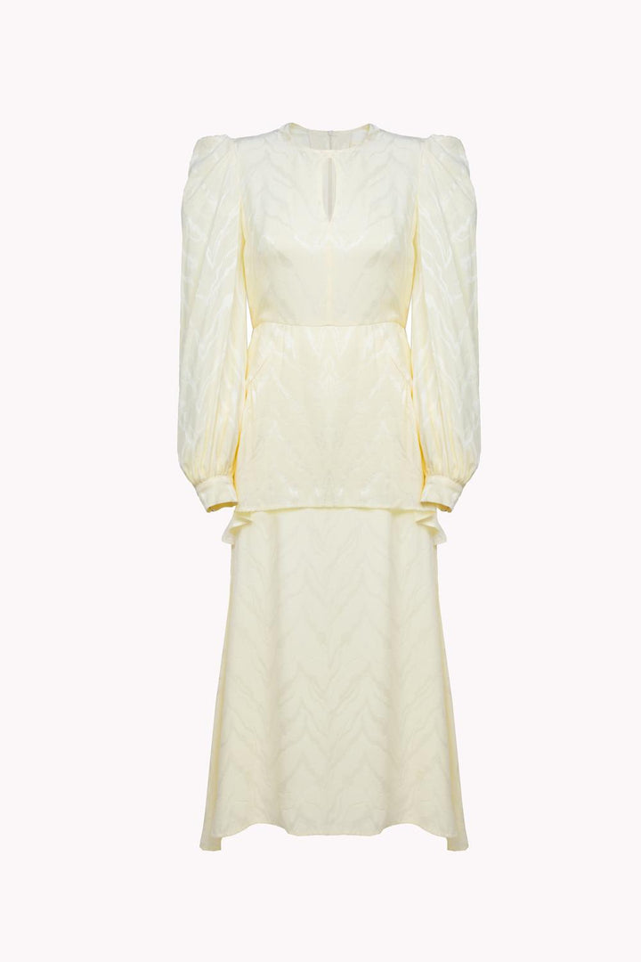 BIANCA LYOCELL AND VISCOSE MIDI DRESS