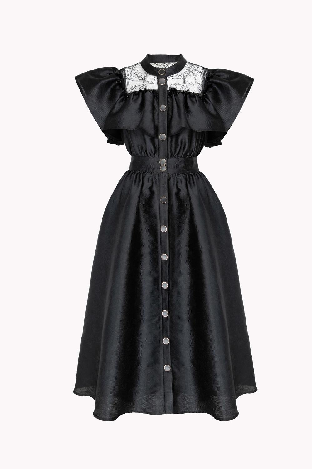ESTELLA LACED RUFFLED DRESS