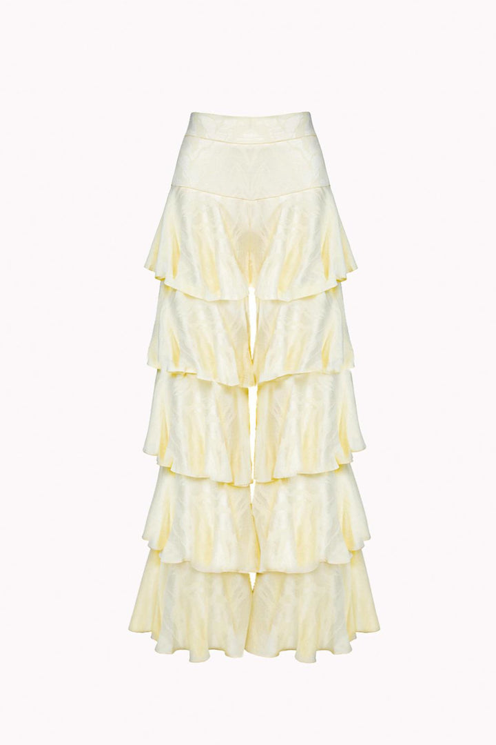 CELINE RUFFLED PALAZZO PANTS