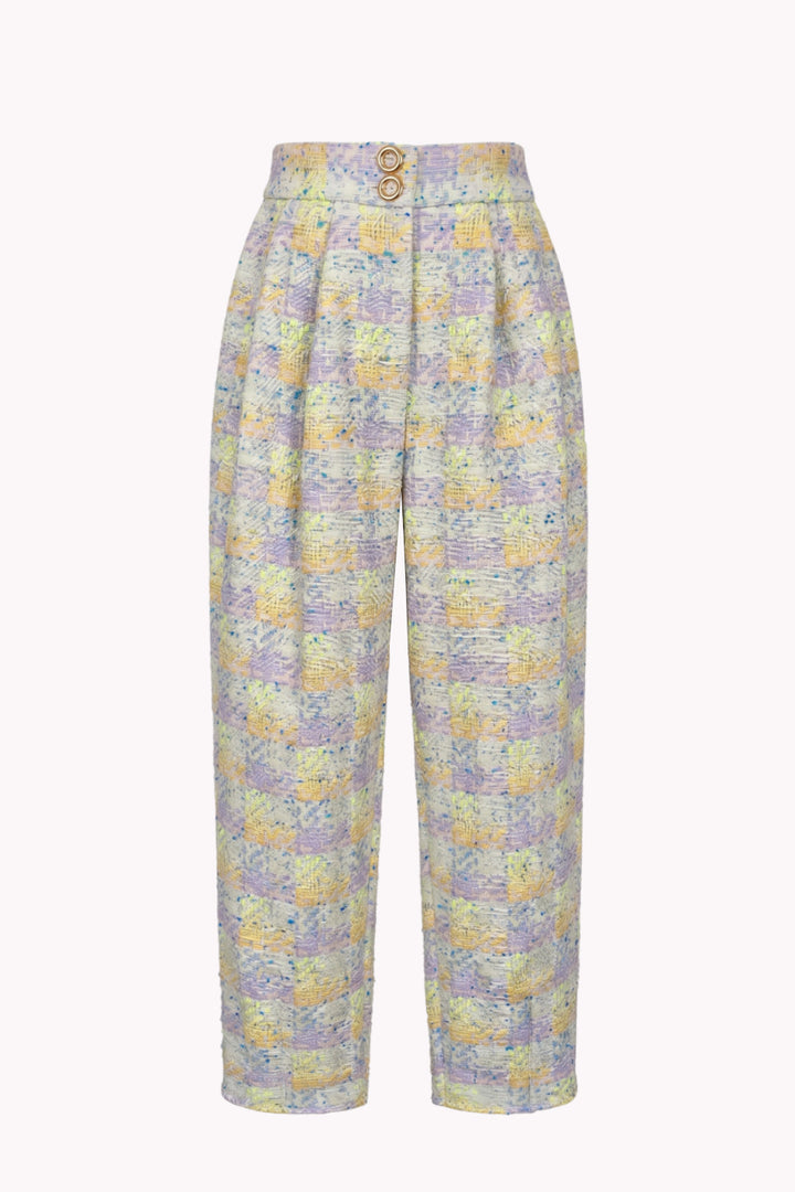 SIMONA TWEED TROUSERS WITH PLEATS